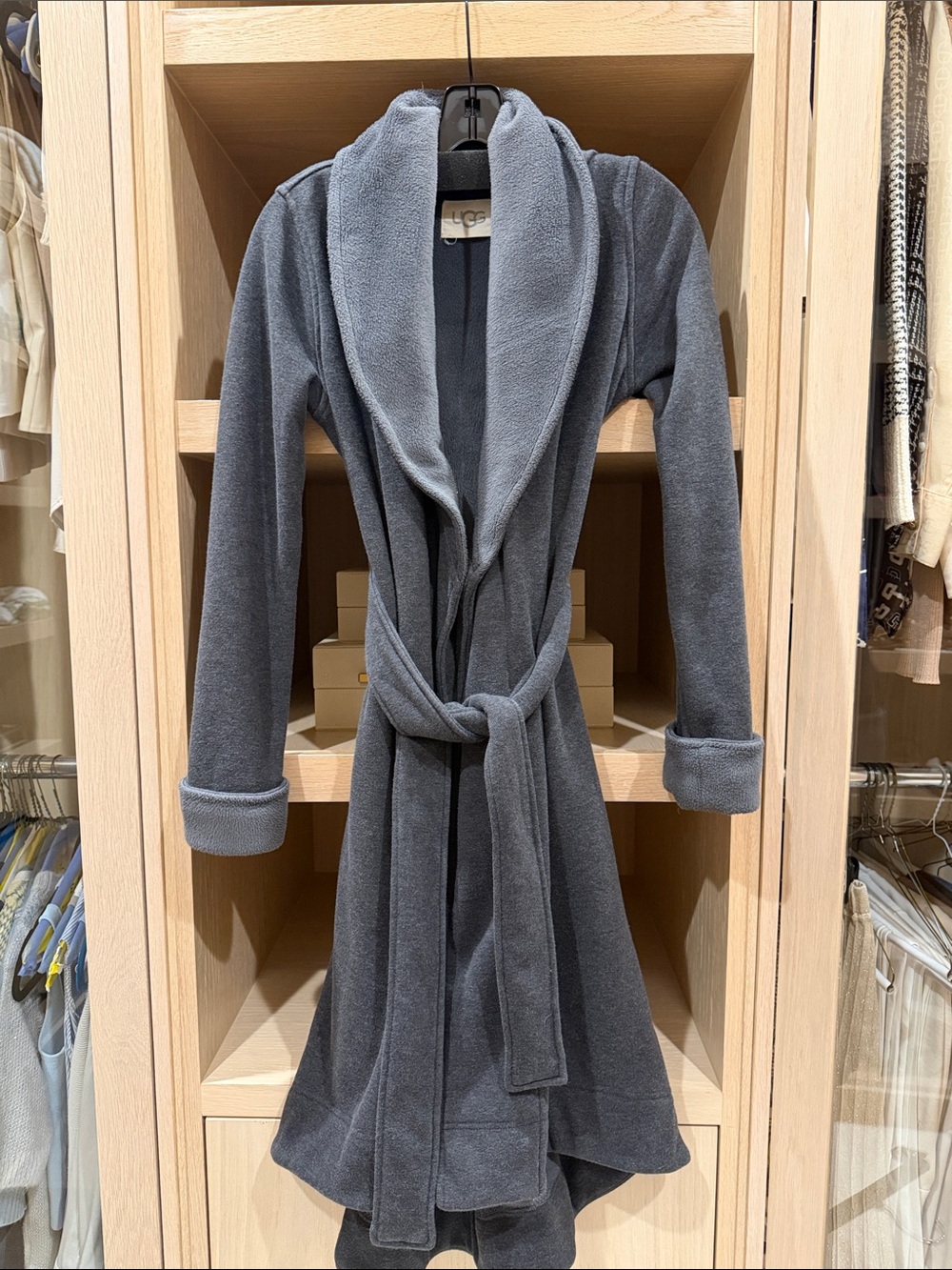 UGG- Cozy Shawl-Collar Gray Women's Wrap Robe